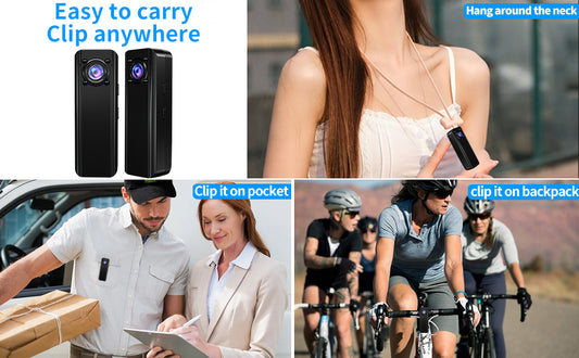 Body Cam 4K HD Mini Body Camera Action Camera Motorcycle Dash Cam Wearable Camcorder for Daily Records Easy to Use with Back Clip for Traveling Cycling